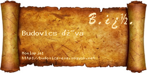 Budovics Éva névjegykártya